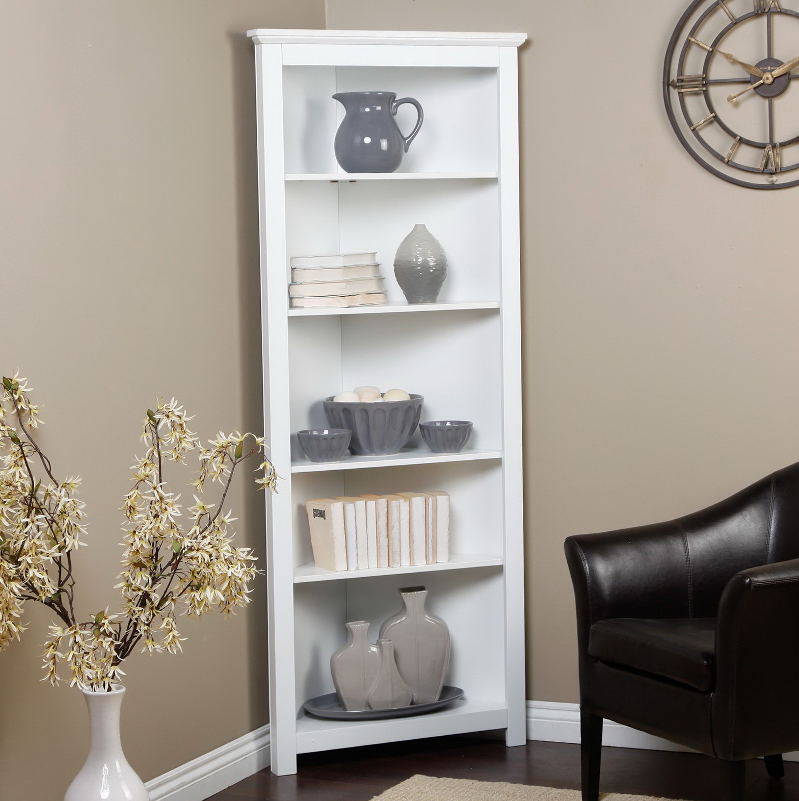 Simple Small Corner Bookcase for Living room
